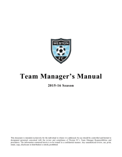 Team Manager`s Manual
