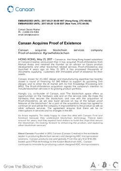 Canaan Acquires Proof of Existence