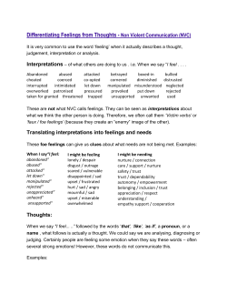 Differentiating Feelings from Thoughts