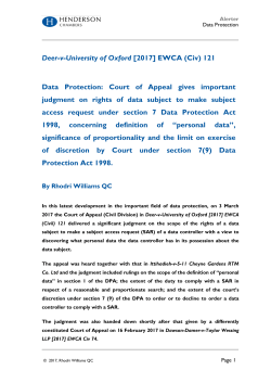 Deer-v-University of Oxford [2017]