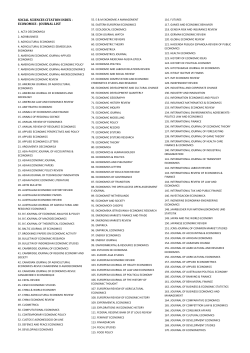 social sciences citation index - economics - journal list