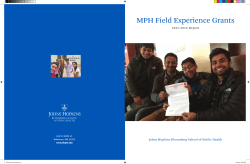 MPH Field Experience Grants - Johns Hopkins Bloomberg School of
