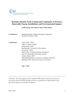 Dynamic Decision Tools Catalog and COP