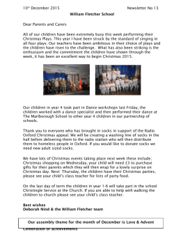 Newsletter 10th December 2015 - William Fletcher Primary School