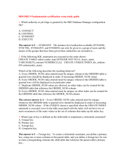 IBM DB2 9 Fundamentals certification exam study guide