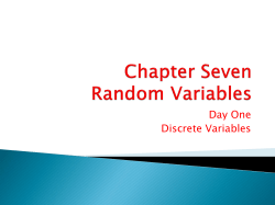 Chapter Seven Random Variables
