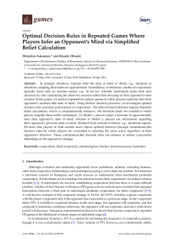 Optimal Decision Rules in Repeated Games Where Players