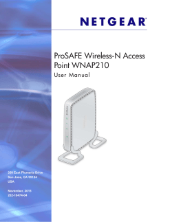 NETGEAR ProSAFE Wireless-N Access Point WNAP210 User Manual