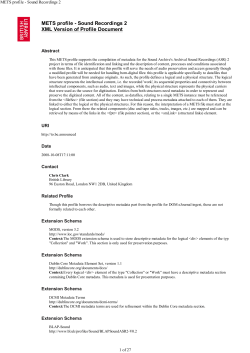 METS profile - Sound Record