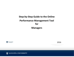 Step-by-Step Guide to the Online Performance Management Tool for