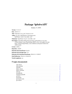 Package `lpSolveAPI`
