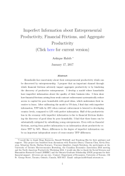 Imperfect Information about Entrepreneurial
