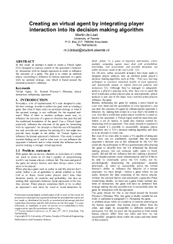 Creating An Virtual Agent By Integrating Player Interaction Into Its