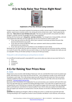 4 Cs for Raising Your Prices Now