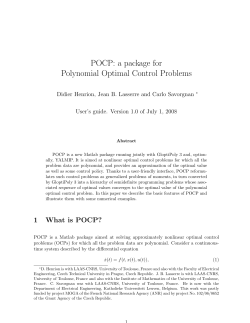 POCP: a package for Polynomial Optimal Control Problems