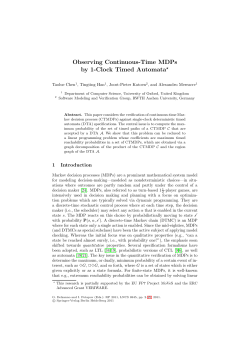 Observing Continuous-Time MDPs by 1-Clock Timed
