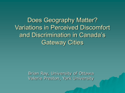 Does Geography Matter? Inter-urban experiences of discrimination