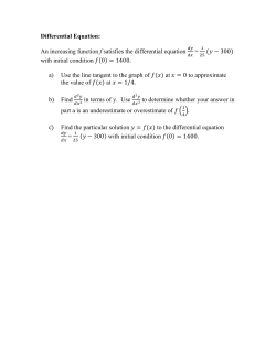 Differential Equation: An increasing function f satisfies the differential
