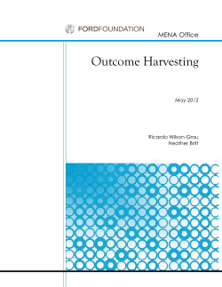Outcome Harvesting - Managing for Sustainable Development Impact