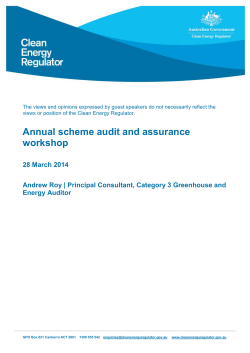 Experiences in CFI Assurance - GHD