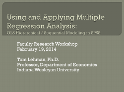 Using and Applying Multiple Regression Analysis