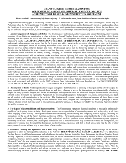 release of liability - Grand Targhee Resort