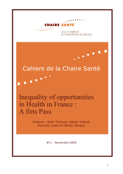 Inequality of opportunities in Health in France