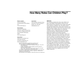 How Many Roles Can Children Play?