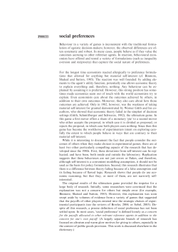 social preferences - Middlebury College: Community Home Page