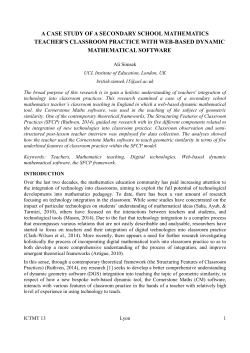 a case study of a secondary school mathematics teacher`s