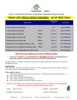 ACE Price List for Fully Built Units