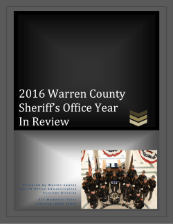 2016 Warren County Sheriff`s Office Year In Review