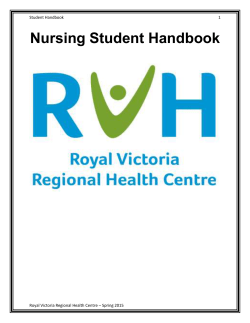 Nursing Student Handbook - Royal Victoria Regional Health Centre