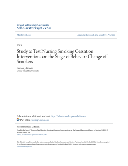 Study to Test Nursing Smoking Cessation Interventions on the Stage