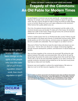 16. Tragedy of the Commons: An Old Fable for Modern Times