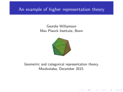 An example of higher representation theory