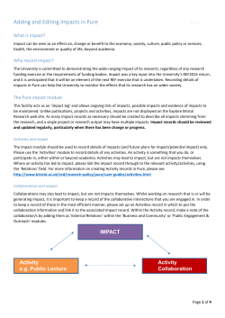 Adding and Editing Impacts in Pure
