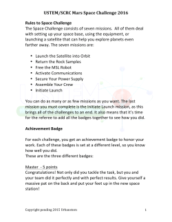 Rules to Space Challenge 2016 final