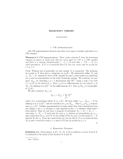 HOMOTOPY THEORY 1. CW Approximation The CW approximation