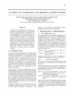Abstract 0 INTRODUCTION 1 PROBABILISTIC INDEPENDENCE