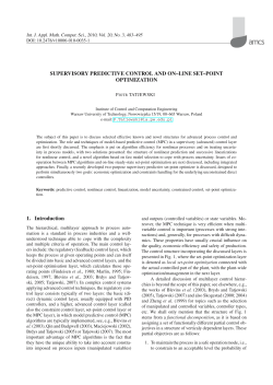 SUPERVISORY PREDICTIVE CONTROL AND ON&ndash;LINE SET