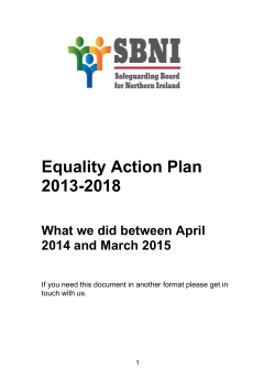 SBNI Appendix 3 Equality Action Plan Progress Report 14-15