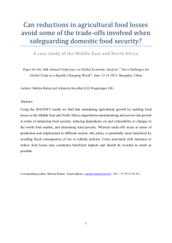 Can reductions in agricultural food losses avoid some of the trade