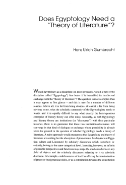 Does Egyptology Need a "Theory of Literature"?