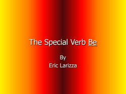 The Special Verb Be