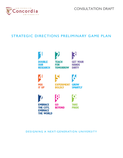 consultation draft strategic directions preliminary game plan