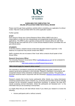 Guidance for Completing the Ethical Review Process