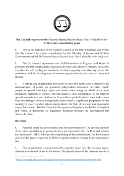 Bar Council response to the Personal Injury Discount Rate: How It