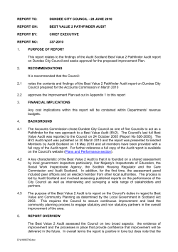 Best Value 2 Pathfinder Audit - Report to Dundee City Council on 28