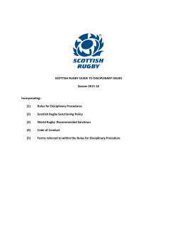 SCOTTISH RUGBY GUIDE TO DISCIPLINARY